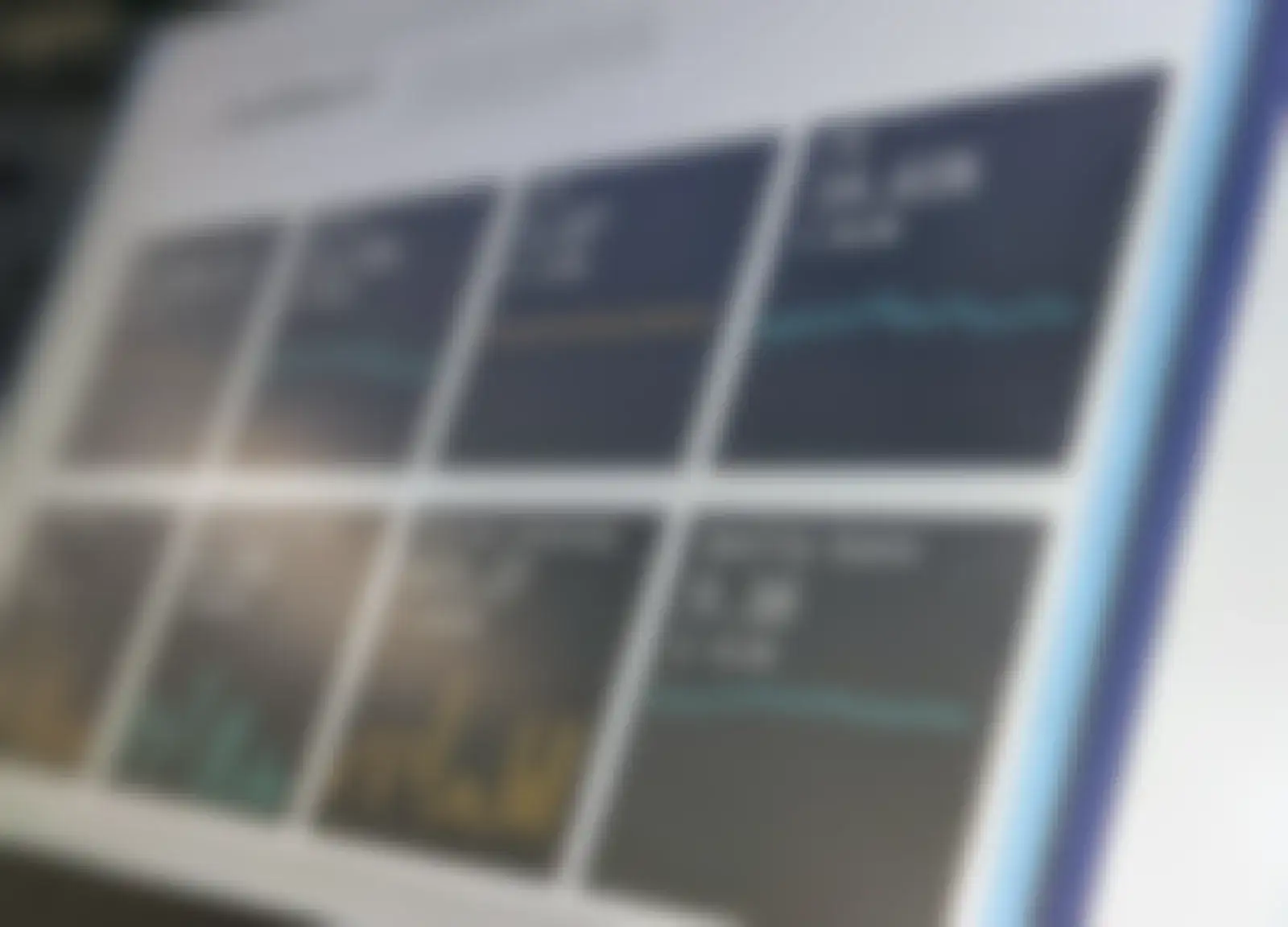 A dashboard of charts on a screen